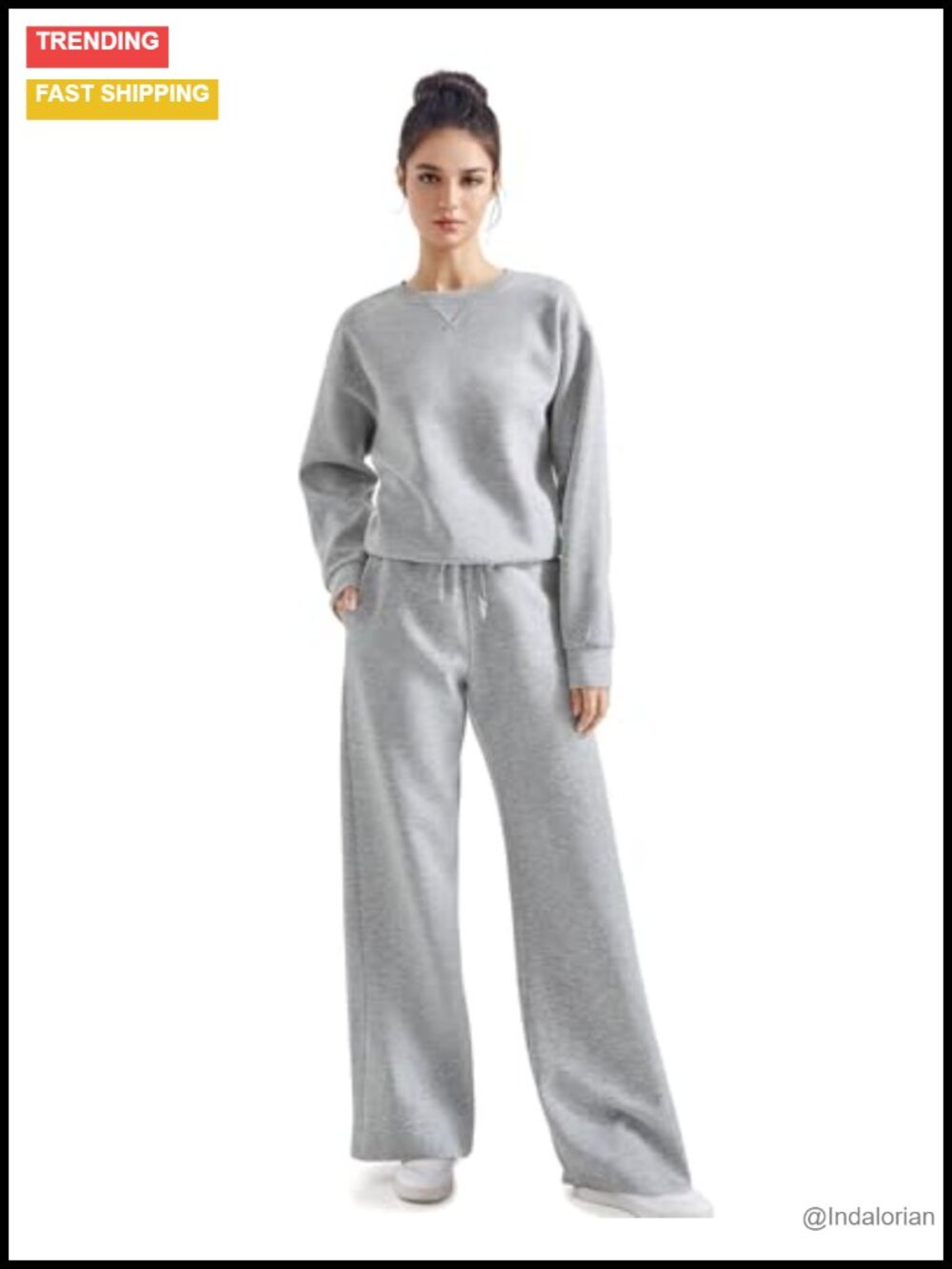 Oversized Modal Sweatshirt & Wide Leg Pants Lounge Set 2 Piece